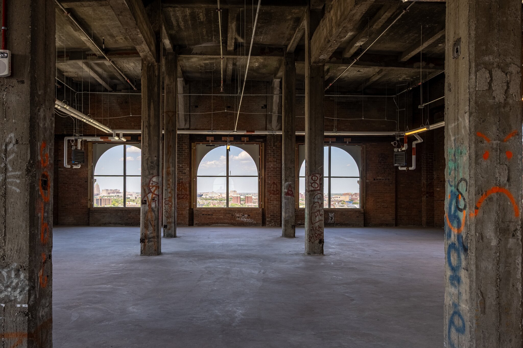 This is what the 18th floor looks like at The Station at Michigan Central; floors 14 through 18 will be transformed into 180 lifestyle luxury rooms at NoMad Detroit. Photo credit: Stephanie Rhoades Hume.